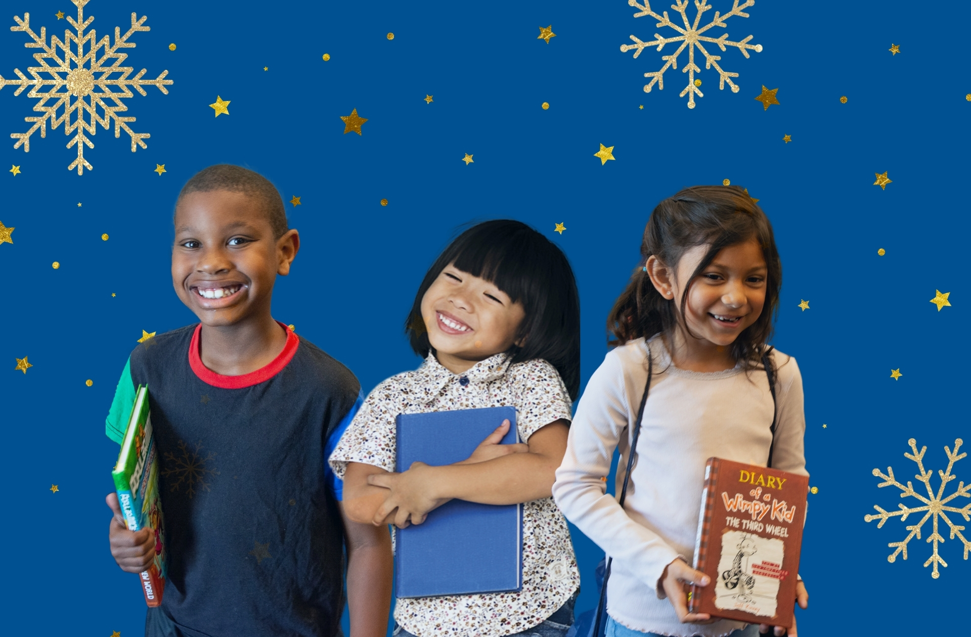 Children holding books